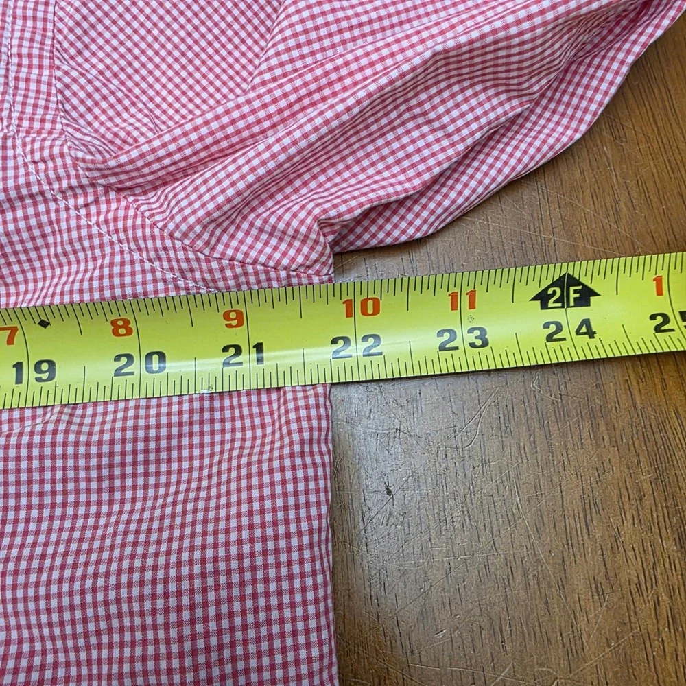 Banana Republic Mens Softwash Tailored Slim‎ Fit Red Gingham Button Down Shirt L
